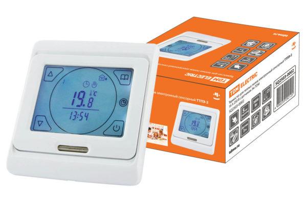 Термостат для теплых полов электронный сенсорный ТТПЭ 2 16А 250В с датчиком 3м tdm