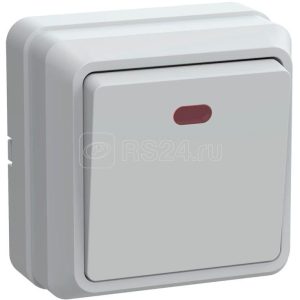 Iek oktava ВС20 1 1 ОБ Выключатель 1кл с инд. 10А откр.уст. (белый) evo11 k01 10 dc