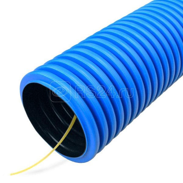 Труба гофрированная двустенная ПНД гибкая тип 450 (sn12) с/з синяя d110 мм (50м/150м уп/пал) Промрук