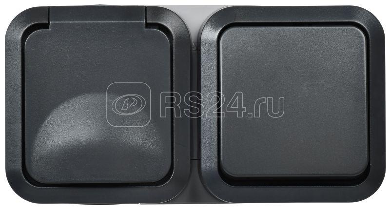 Iek tors Блок розетка + выключ. гор. 16А ip55 ts142 графит ts g10 6 55 v k53