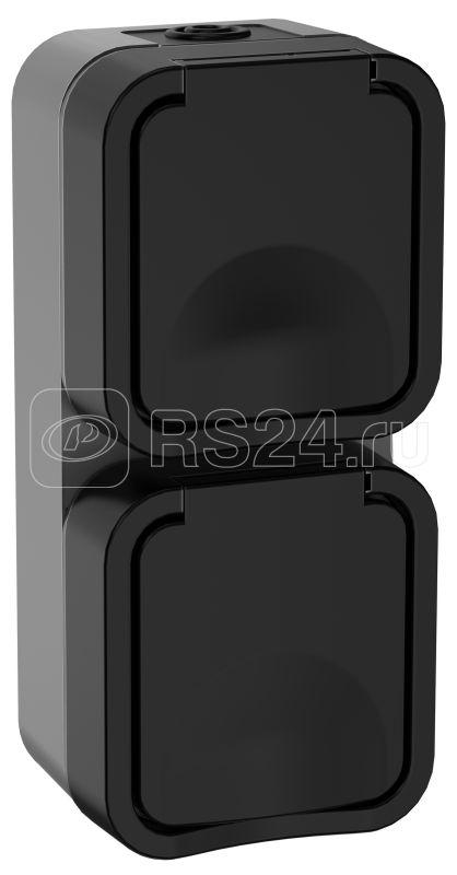 Iek tors Розетка 2 ая с з/к кр. верт. 16А ip55 ts132 графит ts r26 16 55 v k53