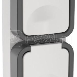 Iek tors Розетка 2 ая с з/к кр. верт. 16А ip55 ts232 белый ts r26 16 55 v k41