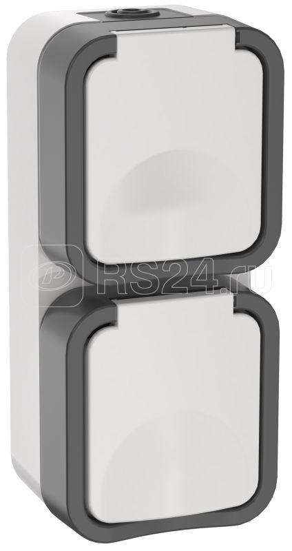 Iek tors Розетка 2 ая с з/к кр. верт. 16А ip55 ts232 белый ts r26 16 55 v k41
