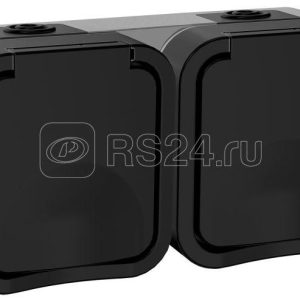 Iek tors Розетка 2 ая с з/к кр. гориз. 16А ip55 ts122 графит ts r26 16 55 g k53