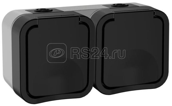 Iek tors Розетка 2 ая с з/к кр. гориз. 16А ip55 ts122 графит ts r26 16 55 g k53