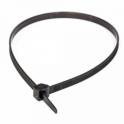 Хомут стяжка кабельная нейлоновая 4,8х300 мм черная (100 шт/12500 шт уп/кор) Промрукав