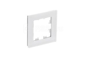 Atn360101 1 постовая рамка, натуральное стекло, белый