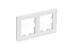 Atn360102 2 постовая рамка, натуральное стекло, белый