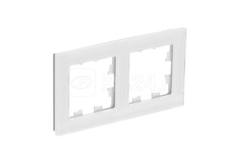 Atn360102 2 постовая рамка, натуральное стекло, белый