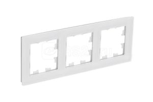 Atn360103 3 постовая рамка, натуральное стекло, белый