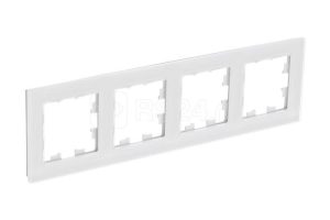 Atn360104 4 постовая рамка, натуральное стекло, белый