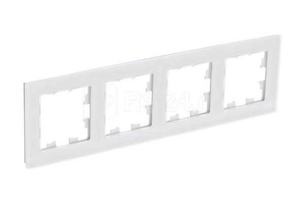 Atn360104 4 постовая рамка, натуральное стекло, белый