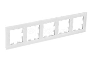Atn360105 5 постовая рамка, натуральное стекло, белый