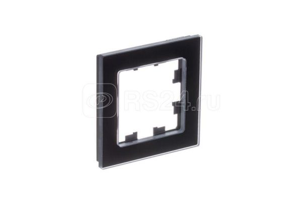 Atn361001 1 постовая рамка, натуральное стекло, черный