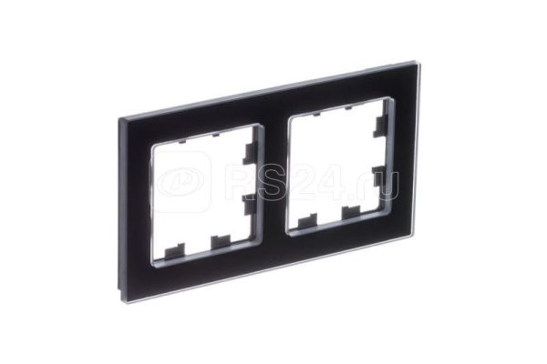 Atn361002 2 постовая рамка, натуральное стекло, черный