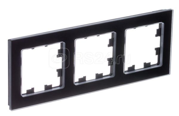 Atn361003 3 постовая рамка, натуральное стекло, черный