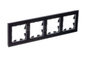 Atn361004 4 постовая рамка, натуральное стекло, черный
