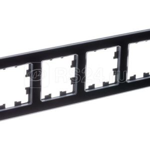 Atn361004 4 постовая рамка, натуральное стекло, черный