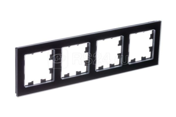 Atn361004 4 постовая рамка, натуральное стекло, черный
