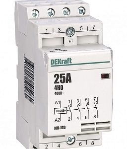 Dekraft Модульный контактор 4НО 20А 230В МК 103 18060dek