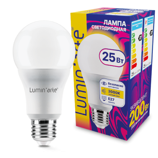 Светодиодная лампа lumin'arte lstd a65 25w3ke27 25Вт 3000k e27