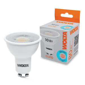 Светодиодная лампа wolta wstd par16 220v10w6kgu10 l с линзой 10Вт 6500k gu10, шт