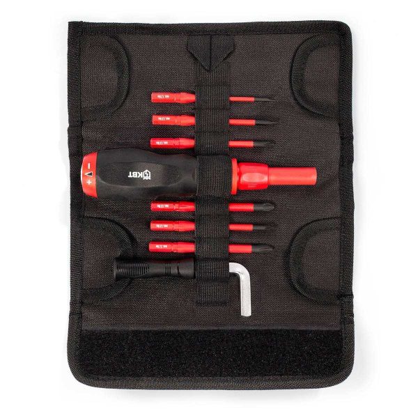 Отвертка диэлектрическая динамометрическая со сменными битами НИО 3306 серия СЛИМ (КВТ)