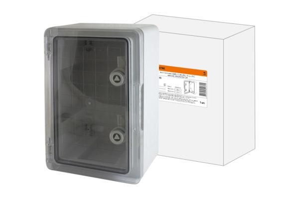 Бокс пластиковый ЩМП 0 3, прозр., крышка abs, ip65, 45 до +75 С, навесной, (400x300x170) tdm