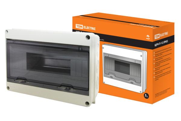 Бокс ЩРН П 12 модулей навесной пластик ip65 tdm