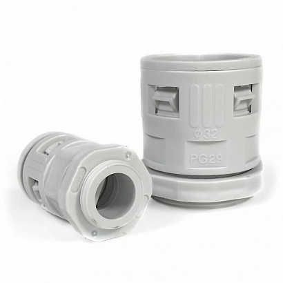 Муфта вводная для гофрированных труб серая ВМ ГТ 32 Промрукав