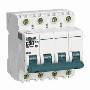 Dekraft Автоматический выключатель 4Р 50А х ка c ВА 101 4,5кА 11095dek