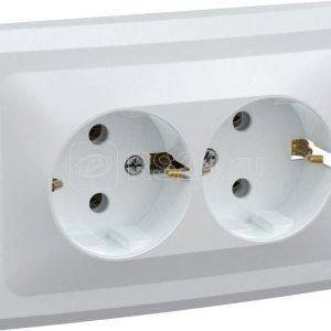 Iek vega РС12 3 ВБ Розетка 2местн. с з/к без защ.штор. 16А ВЕГА (белый) erv21 k01 16 dm