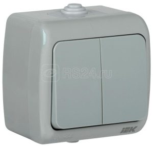 Iek Выключатель 2 клавишный для открытой установки ВС 20 2 0 a 10А ip54 aquatic iek eva20 k03 10 54