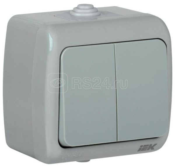 Iek Выключатель 2 клавишный для открытой установки ВС 20 2 0 a 10А ip54 aquatic iek eva20 k03 10 54