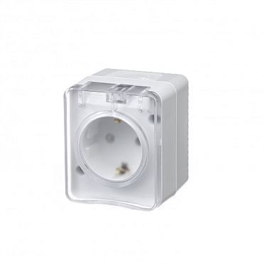 Atn540145 Розетка с з/к и шт 16А, ip54, белый