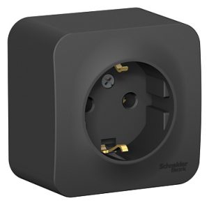 Blnra010116 Розетка о/у з/к б/шт. изол. пластина, антрацит