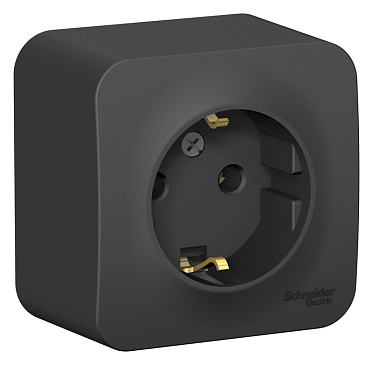 Blnra010116 Розетка о/у з/к б/шт. изол. пластина, антрацит