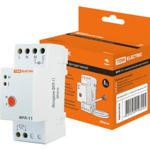 Фотореле ФРЛ 11 2 100лк 20А din рейка (с датчиком ip65), tdm