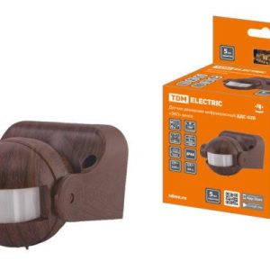 Датчик движения настенный ДДС 02В (1100Вт, 5 480с, 6м, 5+Лк, 180гр, ip44), "ЭКО" венге tdm