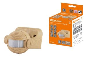 Датчик движения настенный ДДС 02С (1100Вт, 5 480с, 6м, 5+Лк, 180гр, ip44), "ЭКО" сосна tdm