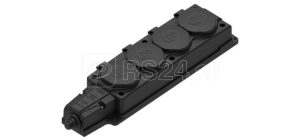 Mst4104bk multiset Колодка 4х розетка 2К+З каучуковая 16А/250В ip44 Чёрная