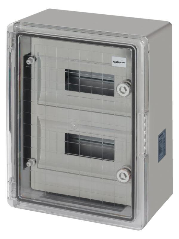 Бокс ЩРН П 24 модуля, прозр. крышка, abs, ip65, от 45 до +75 °С, навесной, (300х400х170) tdm