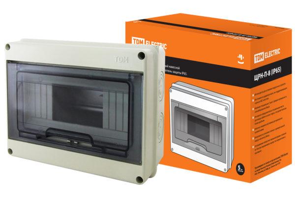 Бокс ЩРН П 8 модулей навесной пластик ip65 tdm