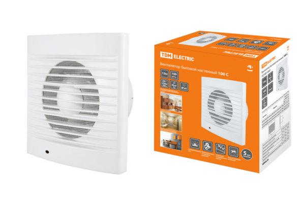 Вентилятор бытовой настенный 100 С tdm