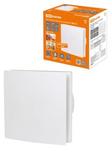 Вентилятор бытовой настенный, 100 С Н, декоративная накладка, белый, tdm