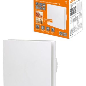 Вентилятор бытовой настенный, 100 С Н, декоративная накладка, белый, tdm