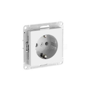 Atn000143s atlasdesign Розетка с заземлением без шторок, 16А, мех., быстрозажим. клем., белый