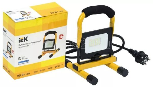 Iek Прожектор led СДО 06 20П переносной 6500К ip65 черный lpdo603 020 65 k02