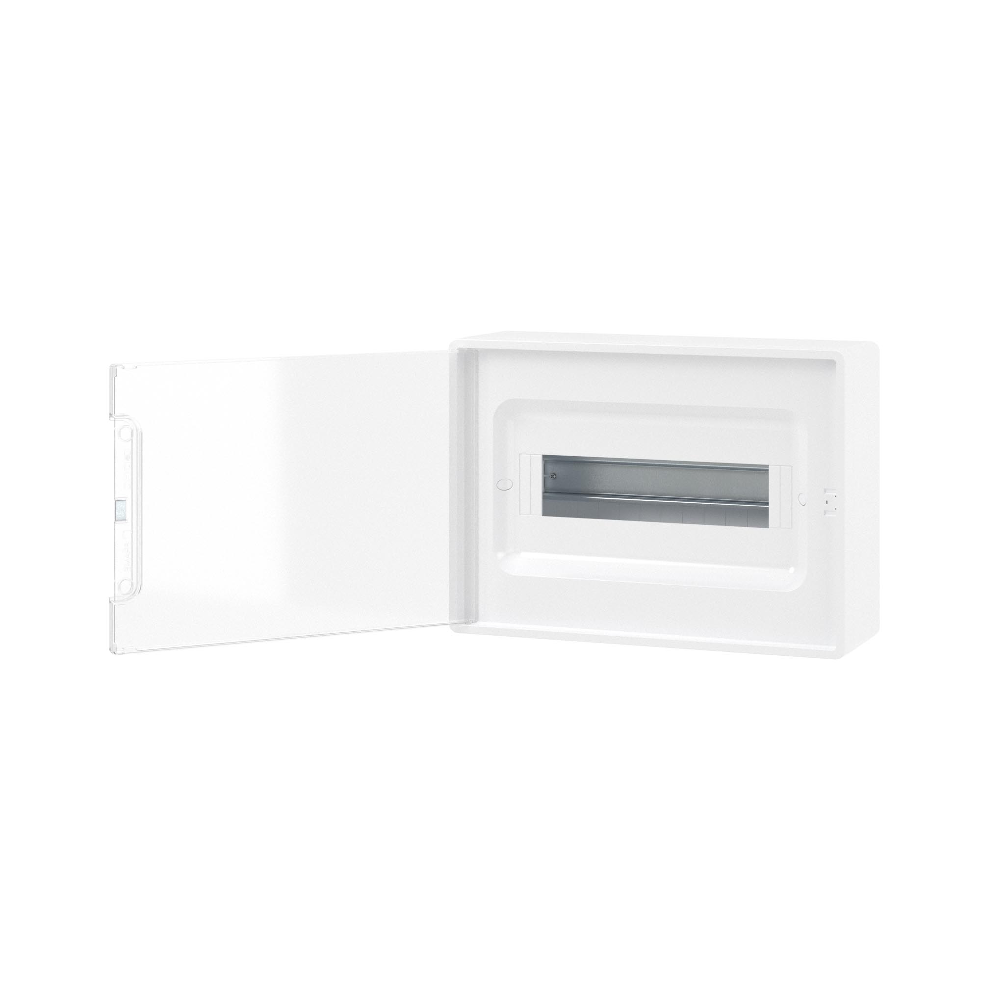 Dkc frame Щиток 12 мод настенный.,ip41 белый, прозрачной дверцей, с 2 шин. pen на 8+6 отв. f12w1wtdk