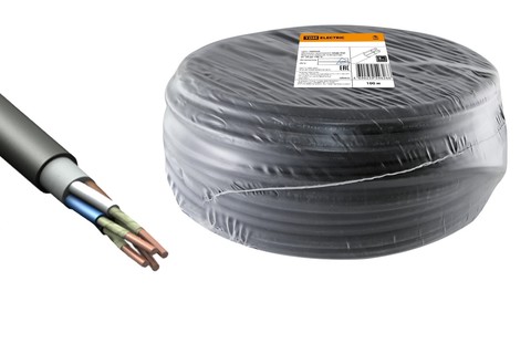 Кабель ВВГнг(А) frls 4х2,5 ок(n) 0,66 ГОСТ (100м) tdm